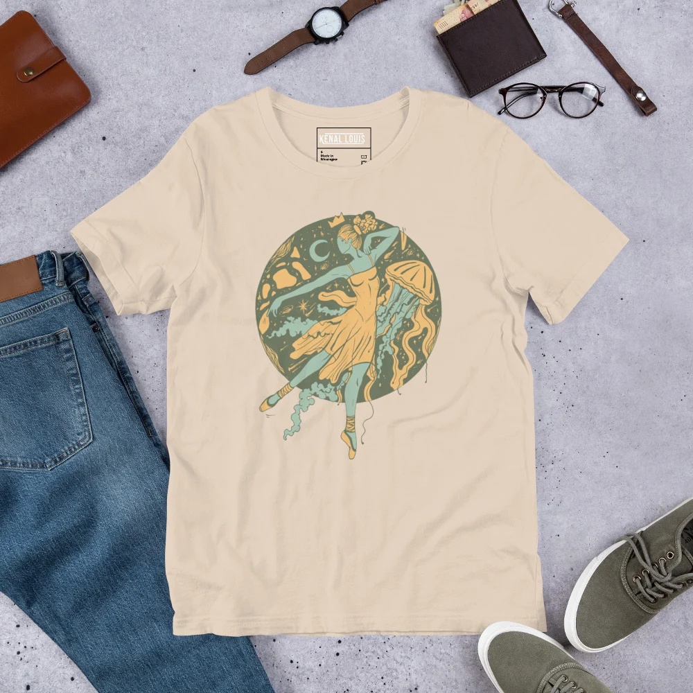 Sage Green The Oceanic Dancer | Ballerina Drawing T-shirt - Image 9