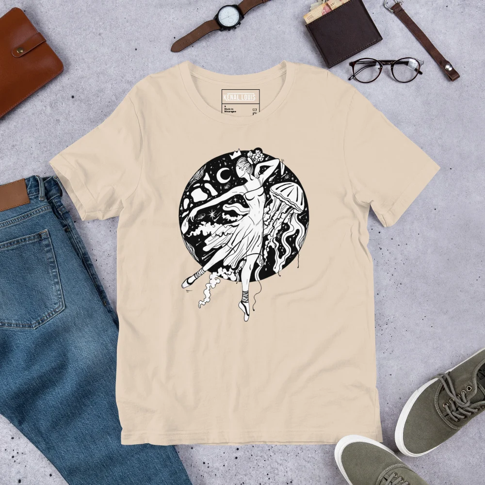 The Oceanic Dancer | Ballerina Drawing T-shirt - Image 9