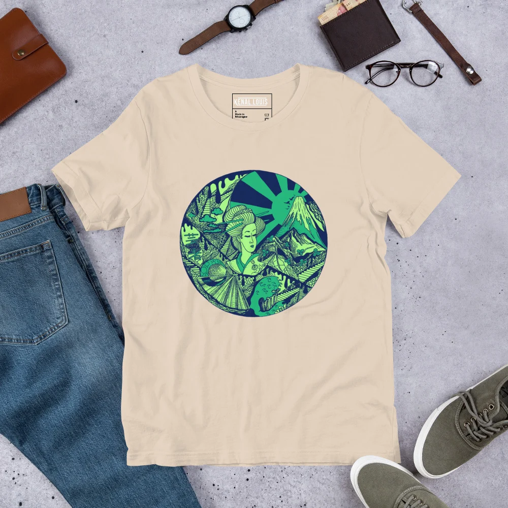 Green Dreaming of Japan - Japanese Circle T-shirt - Image 9