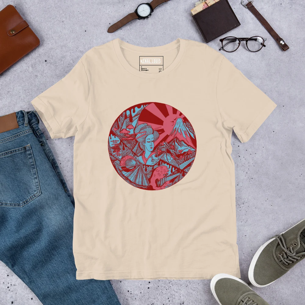 Pastel Blue Dreaming of Japan - Japanese Circle T-shirt - Image 9