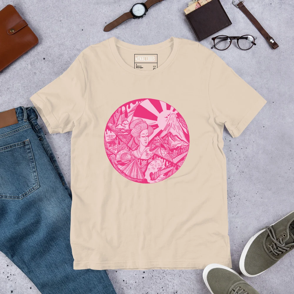 Pink Dreaming of Japan - Japanese Circle T-shirt - Image 9