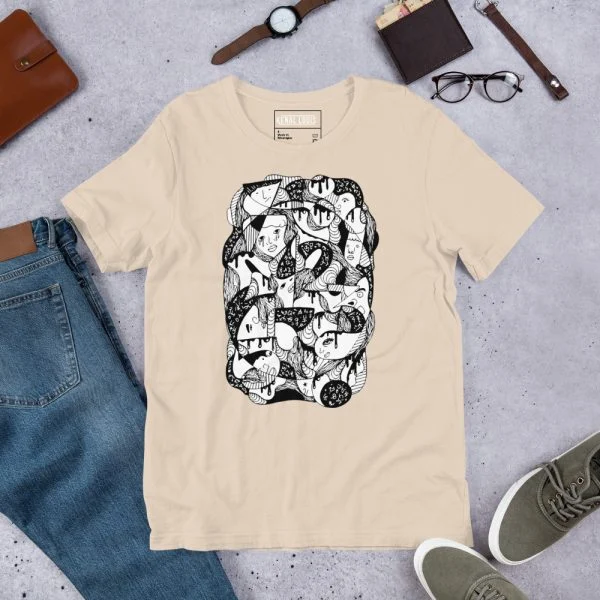 10 Faces and Numbers Abstract T-shirt | Abstract Art T-shirt