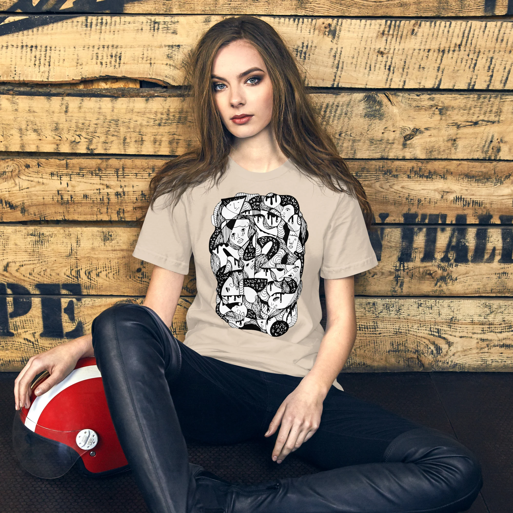 10 Faces and Numbers Abstract T-shirt | Abstract Art T-shirt - Image 5