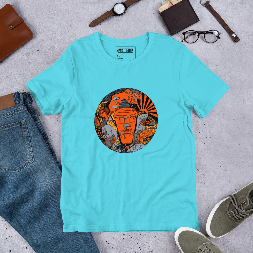 Orange and Grey Coffee in Japan - Coffee T-shirt - Image 7