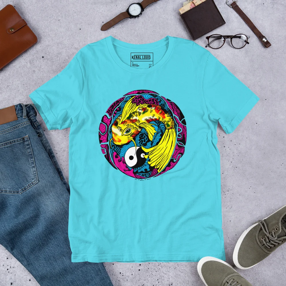 CMYK Koi of Balance - Koi Fish T-shirt - Image 7