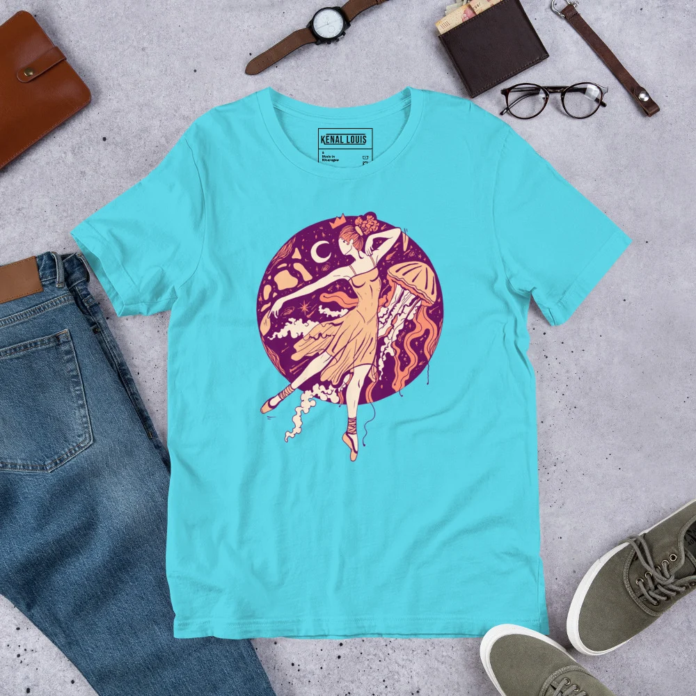 Peach The Oceanic Dancer | Ballerina Drawing T-shirt - Image 7