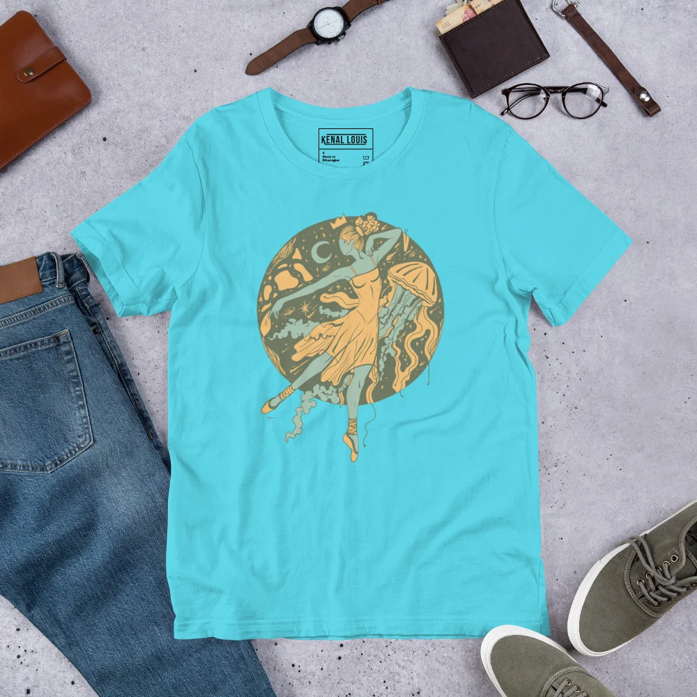 Sage Green The Oceanic Dancer | Ballerina Drawing T-shirt - Image 7