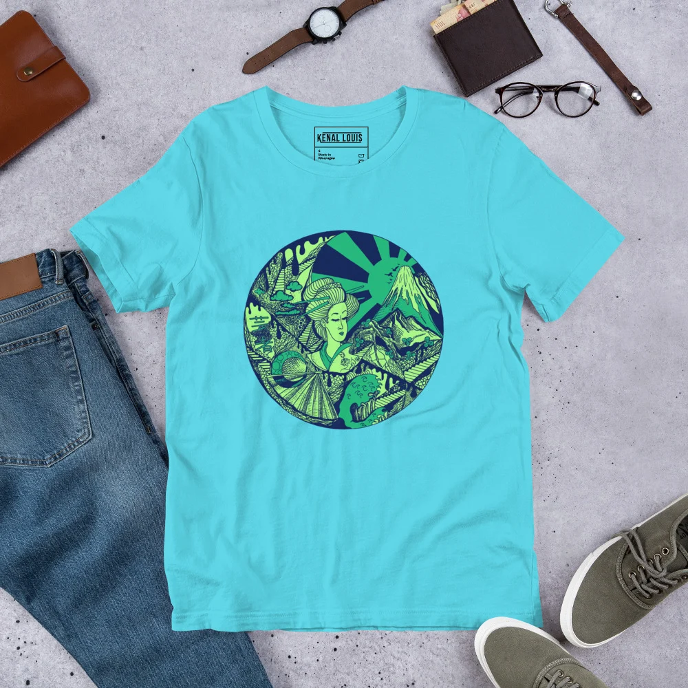 Green Dreaming of Japan - Japanese Circle T-shirt - Image 7