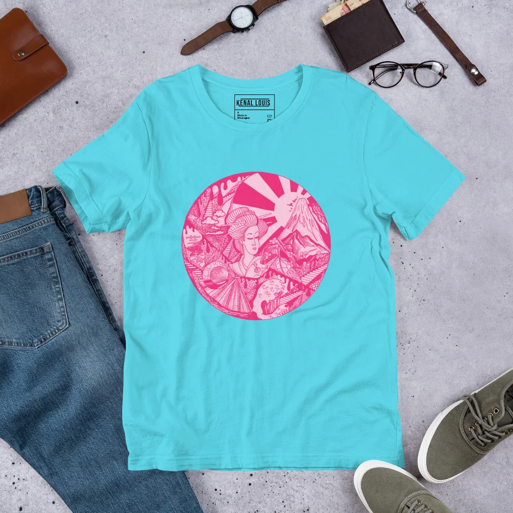 Pink Dreaming of Japan - Japanese Circle T-shirt - Image 7