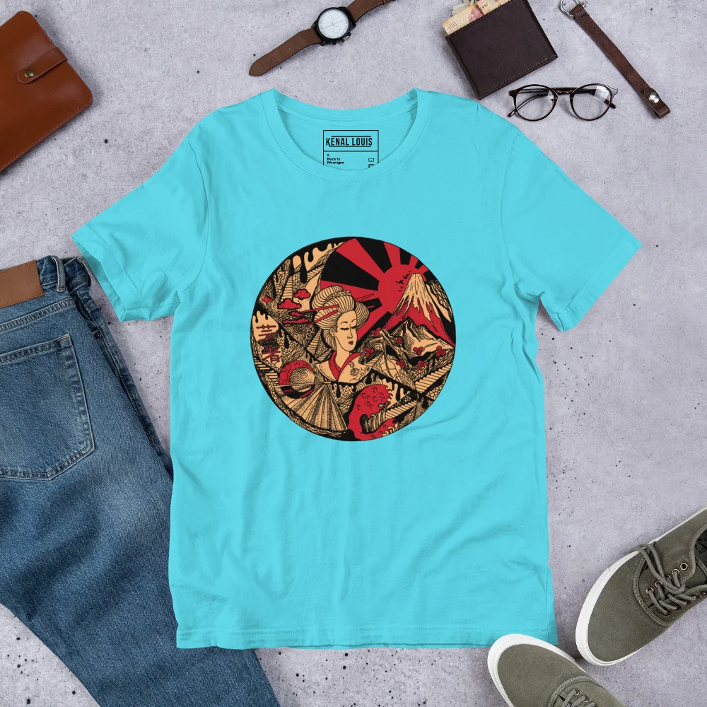 Cream and Red Dreaming of Japan - Japanese Circle T-shirt - Image 7