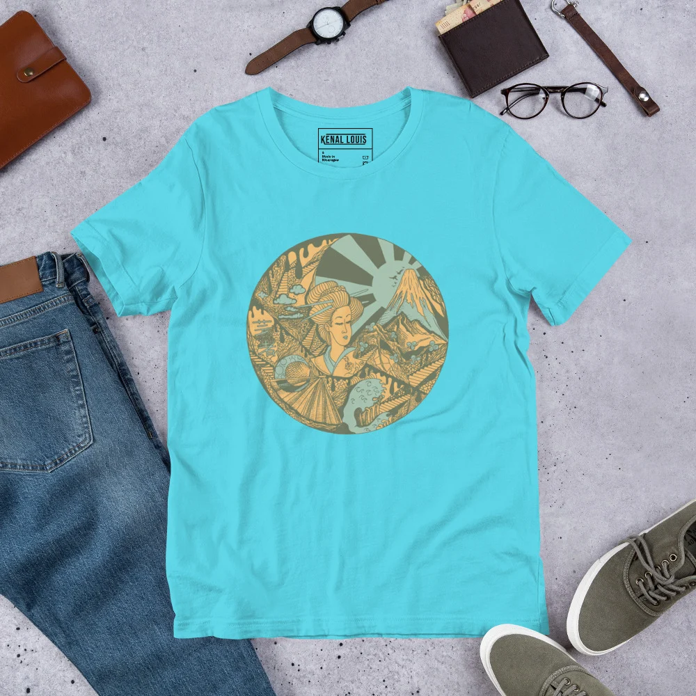 Sage Green Dreaming of Japan - Japanese Circle T-shirt - Image 7